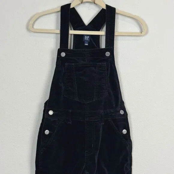 GAP Kids Velvet Black Overalls M - Picture 2 of 7